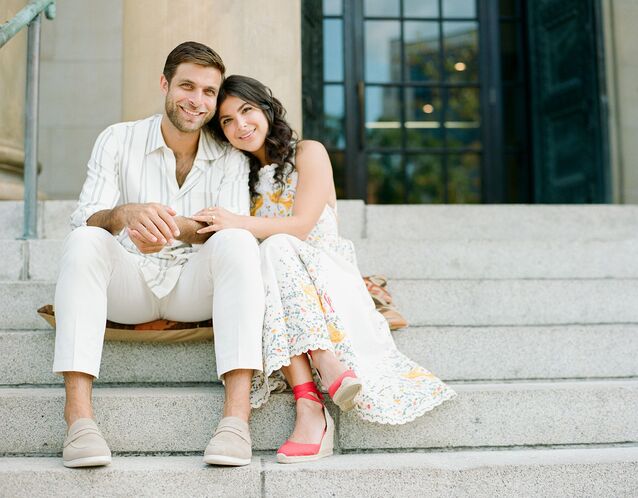 Newly engaged couple