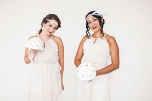 Art Deco-Style Neutral Bridesmaid Looks