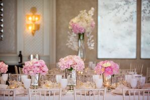Pink Peony and Hydrangea Centerpieces