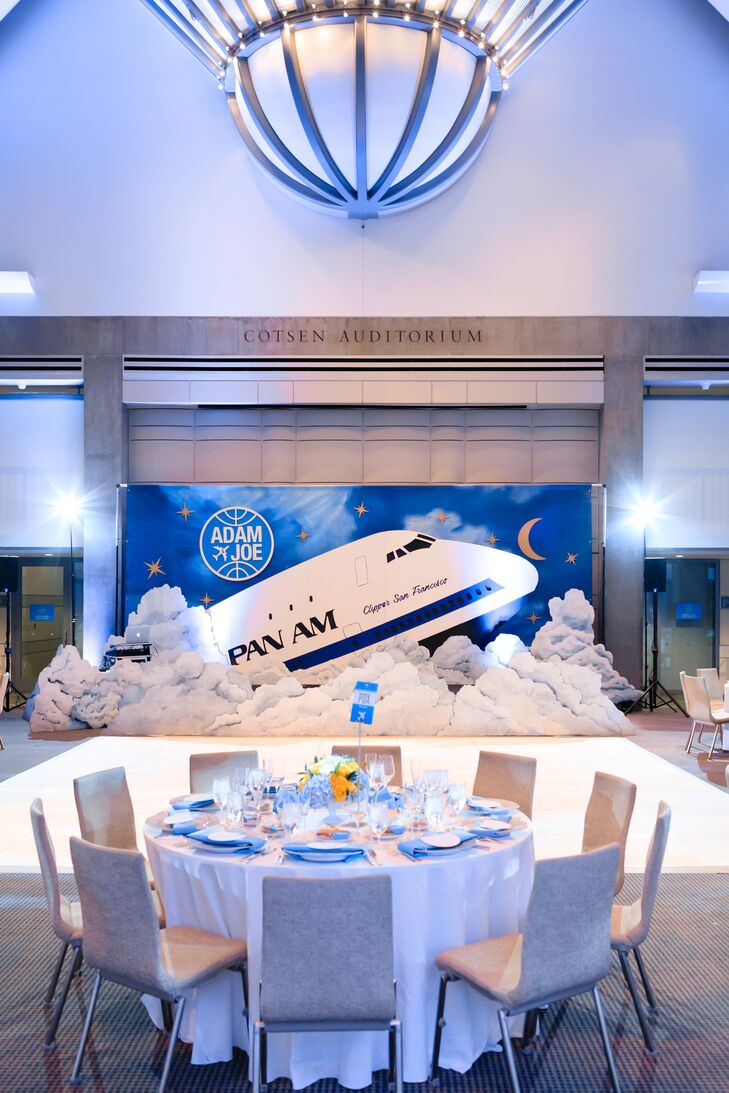 Modern Pam Am–Inspired Reception at Skirball Cultural Center in Los Angeles