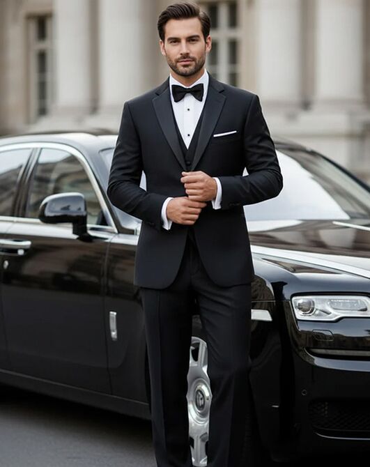 BLACKTIE KINGSTON Black Wedding Tuxedo Black Tuxedo - 7