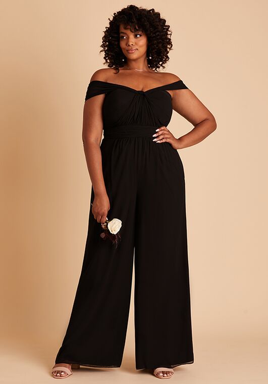 Birdy Grey Gigi Convertible Jumpsuit in Chiffon Black Bridesmaid Dress ...