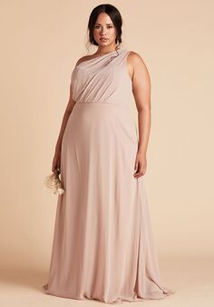 Birdy Grey Kira Dress Curve in Taupe One Shoulder Bridesmaid Dress