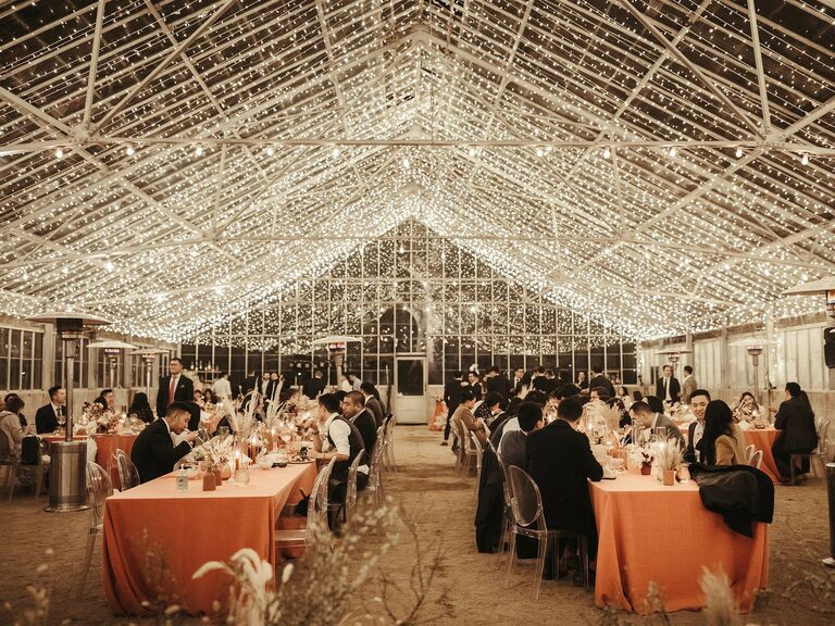 Fall wedding ideas string lights