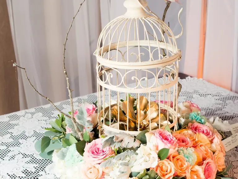 Birdcage and Flower Centerpieces