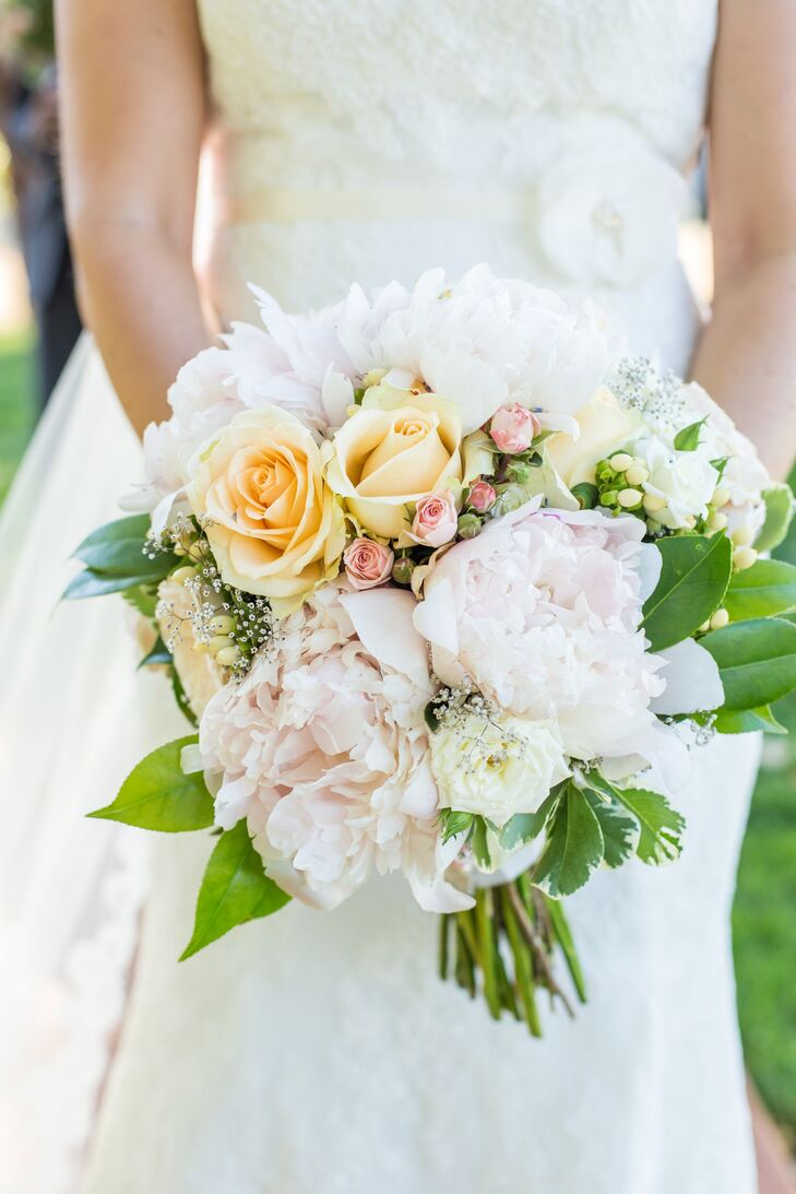Romantic Blush, Yellow and White Bridal Bouquet