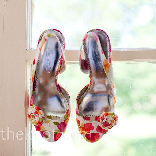 Bright floral heels sale