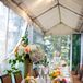 Wildflower-Filled Gold Vases Table Decor