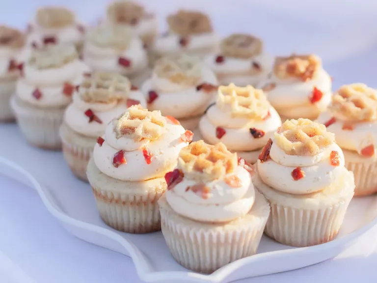 Rustic Wedding Cupcakes With Bacon Bits