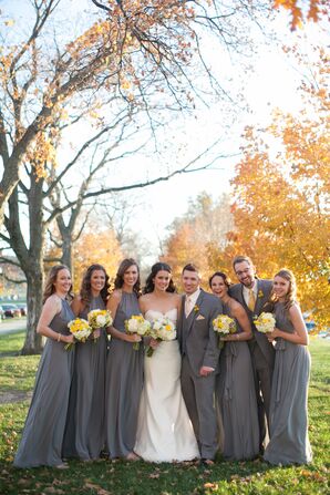 Gray and Yellow Wedding Party