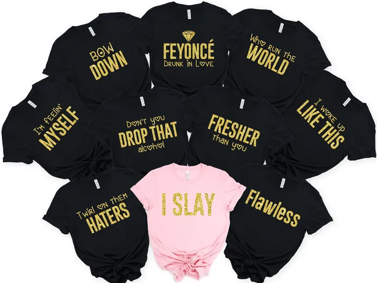 Beyonce inspired 'I slay' bachelorette party tshirts