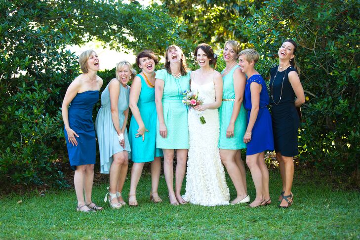 Mismatched Casual Blue Bridesmaid Dresses