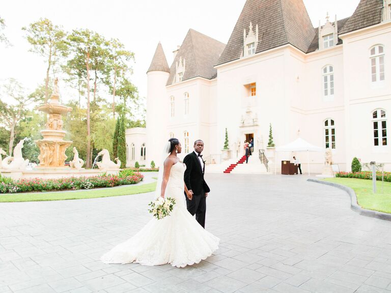 Bride and groom on their wedding day