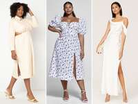 three white rental dresses for your prewedding events