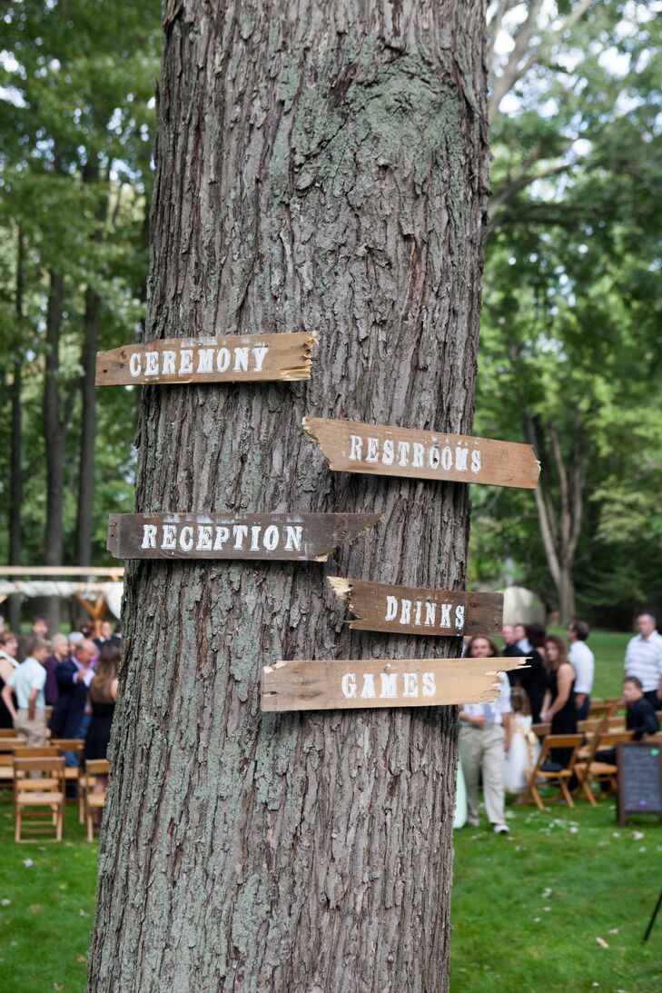 Reception Pallet Signs With White Lettering