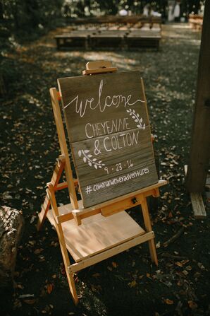 Welcome Sign on Wooden Easel