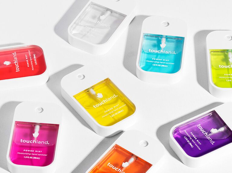 Rainbow hand sanitizer wedding favors