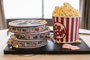 Movie Reel and Popcorn Groom's Cake