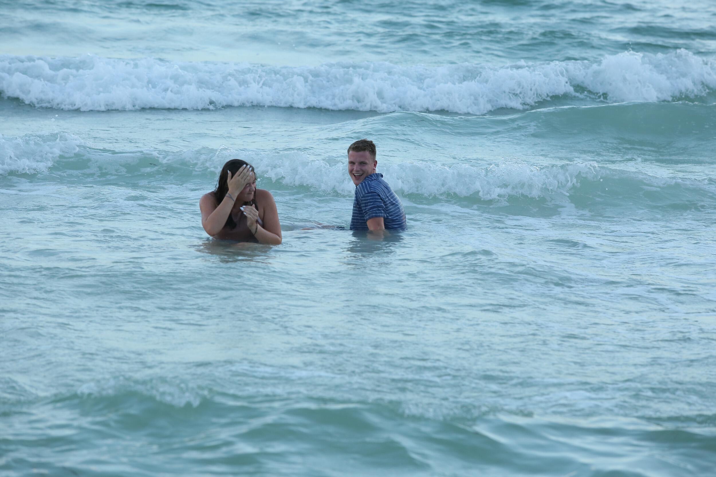 Hunter threw Claire in the ocean and almost knocked her out on accident...