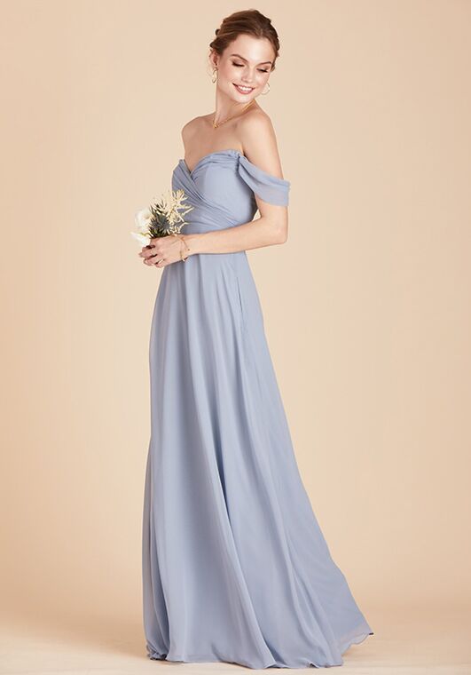 Birdy Grey Spence Convertible Dress in Dusty Blue V-Neck Bridesmaid Dress - 4