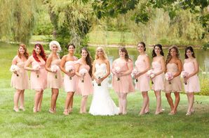Navy and Nude Bridesmaid Dresses
