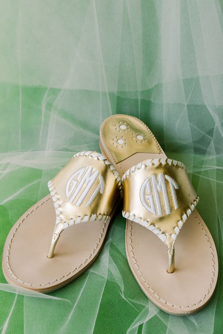 Casual Monogrammed Bridal Sandals