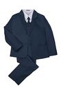 Little Tuxedos "Mason" Kids Navy Suit (5-Piece Set) Flower Girl Dress and Ring Bearer Outfit - thumbnail - 6
