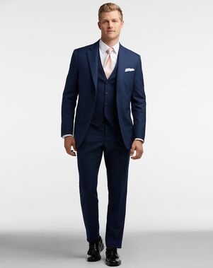 MEN’S WEARHOUSE BLACK by Vera Wang Blue Suit Tuxedo