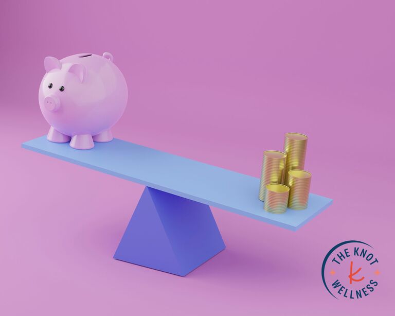 balanced scales between savings and spending with debt talks