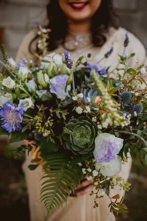 Modern Bouquet of Succulents and Greenery