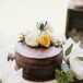 Single-Tier Chocolate Cake with Fresh Flowers