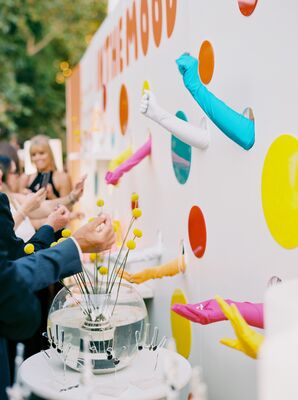 Escort Card Activity With Entertainers Handing Out Mood Rings