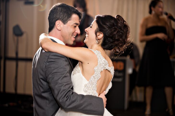 Since Lauren and Phil are musicians, tunes were an important part of their wedding day. Each musical element was chosen with care, from the processional—the song Lauren set as Phil’s ringtone when they first started dating—to the first dance. Before kicking off the rest of the evening’s festivities, Lauren and Phil took to the dance floor, where they shared their first dance to a live rendition of Jason Mraz and Colbie Caillat’s “Lucky.”