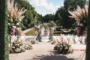 Wedding Ceremony Decor at Cranbrook Art Museum in Bloomfield Hills, Michigan