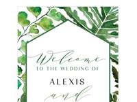 Greenery wedding welcome sign poster