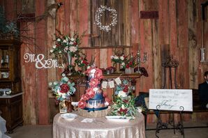 Hand-Painted Metallic Cake with Dramatic Fondant Flowers