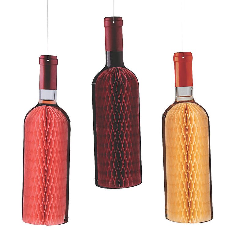 Wine bottle decorations for a bachelorette party. 