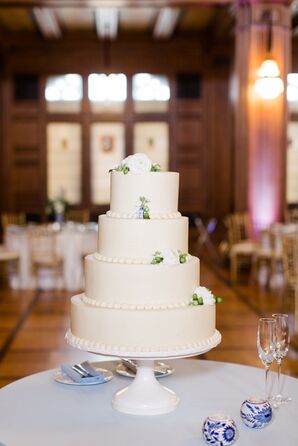 Classic Tiered Wedding Cake with White Fondant
