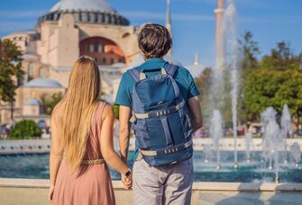 Couple on their honeymoon in Istanbul, Turkey