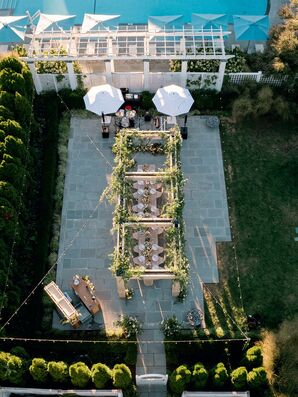 Aerial Photograph of Dinner Reception at Inn at Perry Cabin in St. Michaels, Maryland