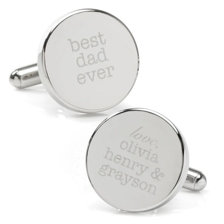 Best Dad Ever custom cuff links for father-of-the-groom gift