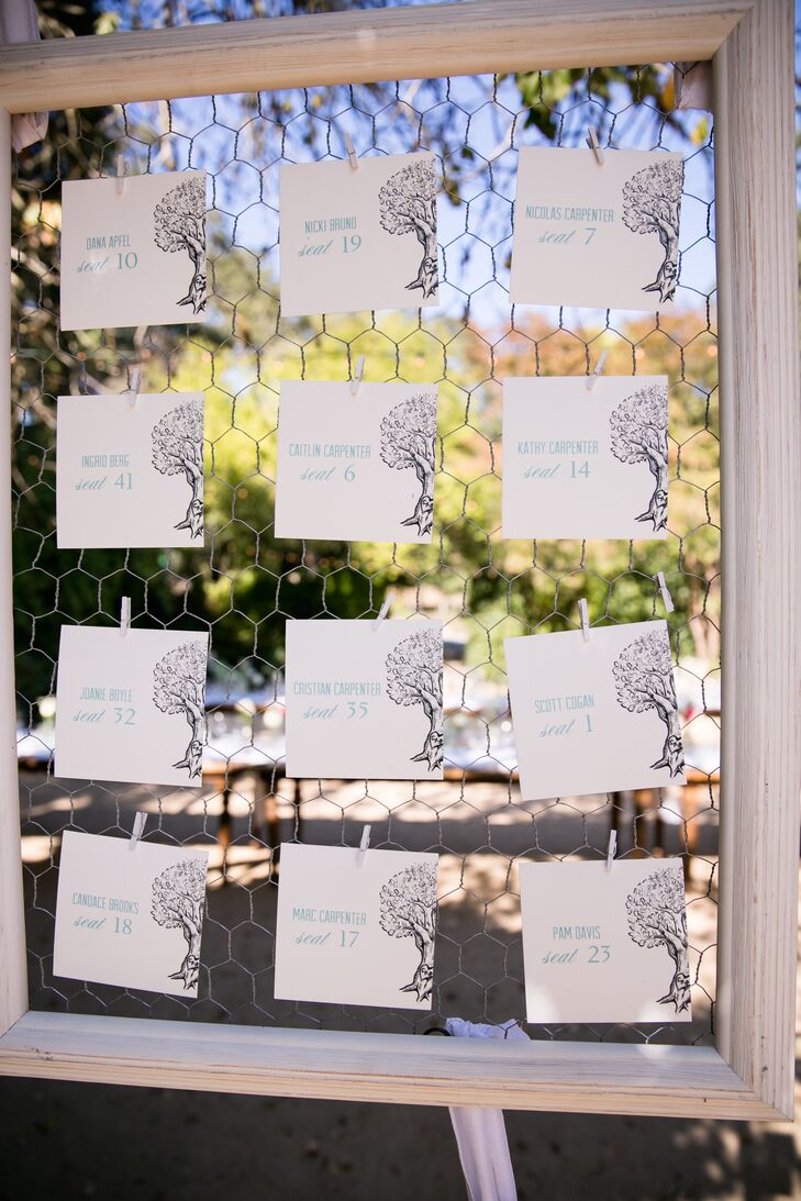 Since Brooke is a huge fan of trees, tree motifs graced most of the paper goods, including the escort cards in a silhouette style.