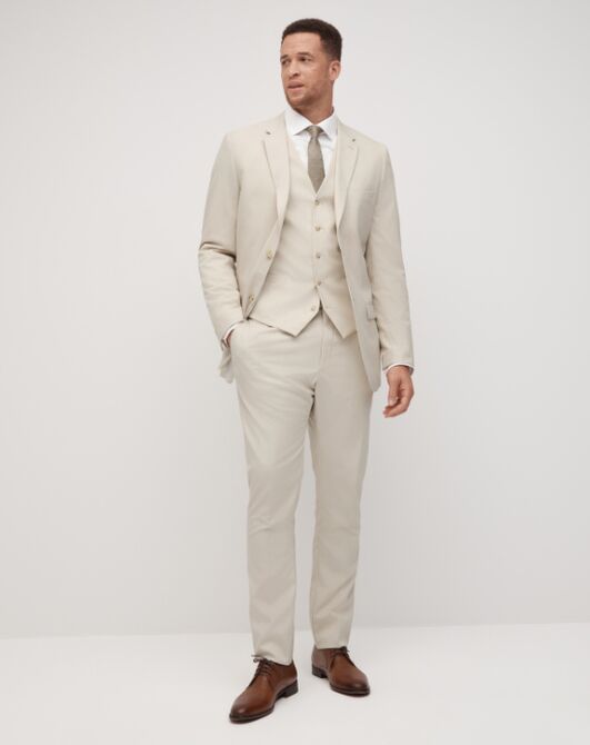 Suit Shop Men's Tan Suit Tuxedo - 6