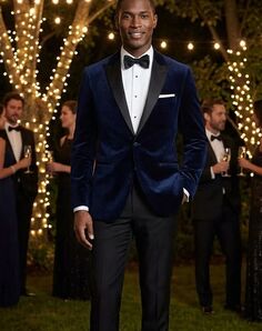 BLACKTIE LIAM Navy Velvet Wedding Tuxedo Blue Tuxedo