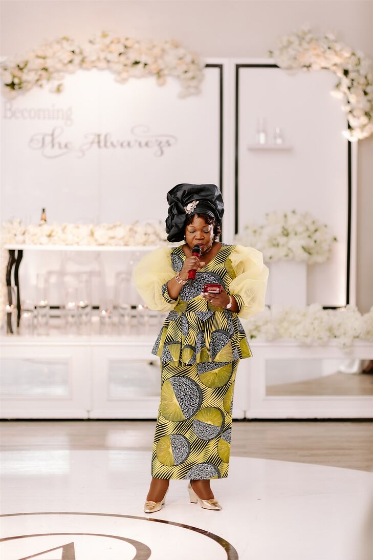 Wedding Guest Giving Reception Toast Speech