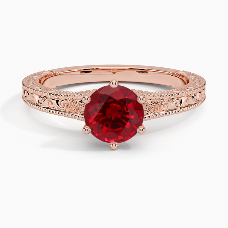 Brilliant Earth Rose Gold Hudson Engraved Engagement Ring in 14K Rose Gold