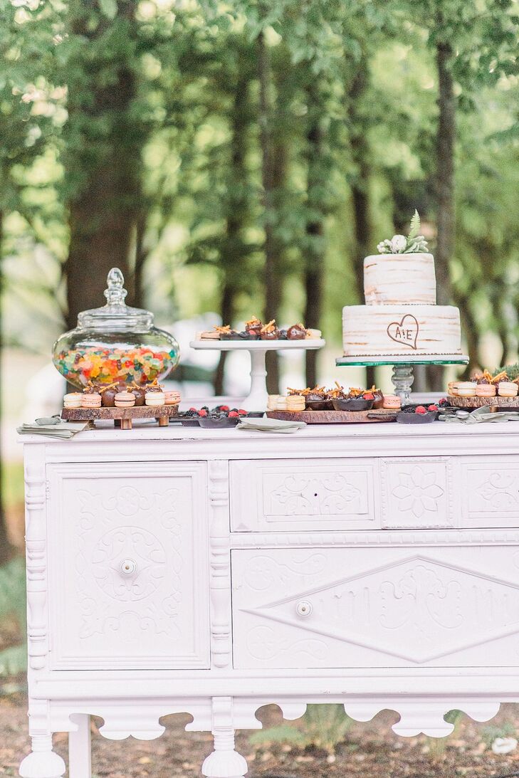 Dessert Table at Woodland Wedding in Saugatuck, Michigan