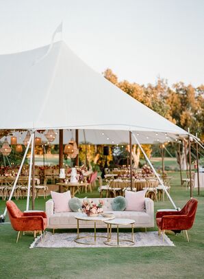 Lounge Area with Vibrant Velvet Furniture