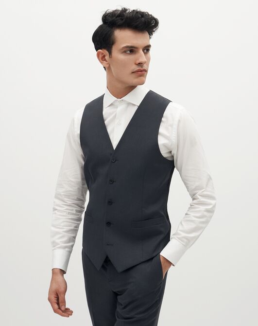 Suit Shop Men's Charcoal Gray Suit Gray Tuxedo - 6
