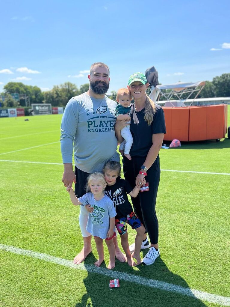 Jason and Kylie Kelce with their daughters